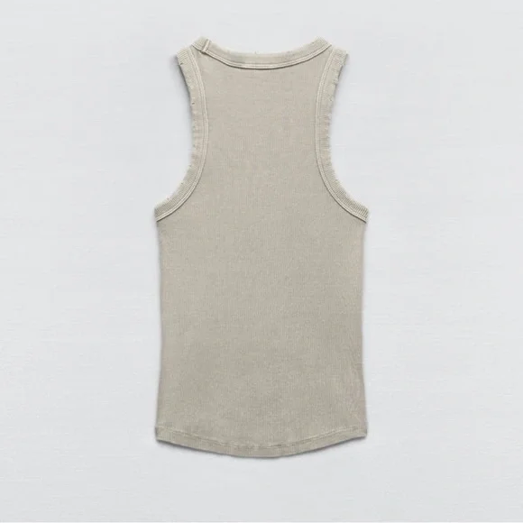 ZARA Washed Rib Tank Top - Picture 6 of 12